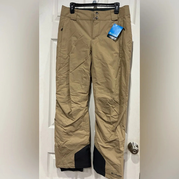 Columbia Women's M Medium Bugaboo Omni-Heat Snow Ski Pants NWT Tan - Picture 1 of 14